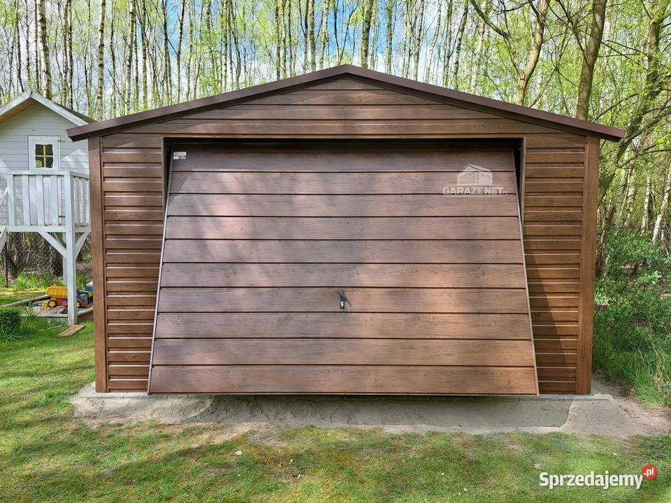 GARAŻ BLASZANY 4x6 BRAMA UCHYLNA DREWNOPODOBNY Łapanów sprzedam