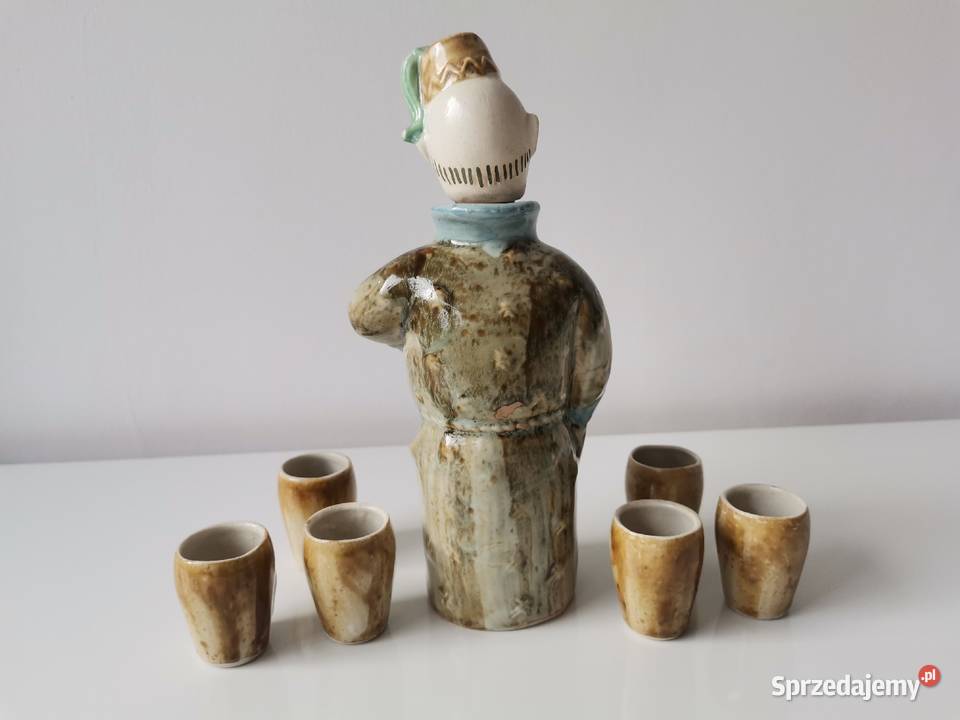 Stara karafka kieliszki Turek ceramika Zagórski Katowice