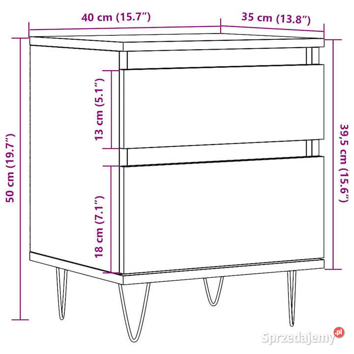 Szafka nocna stare drewno 40x35x50 materiał Warszawa