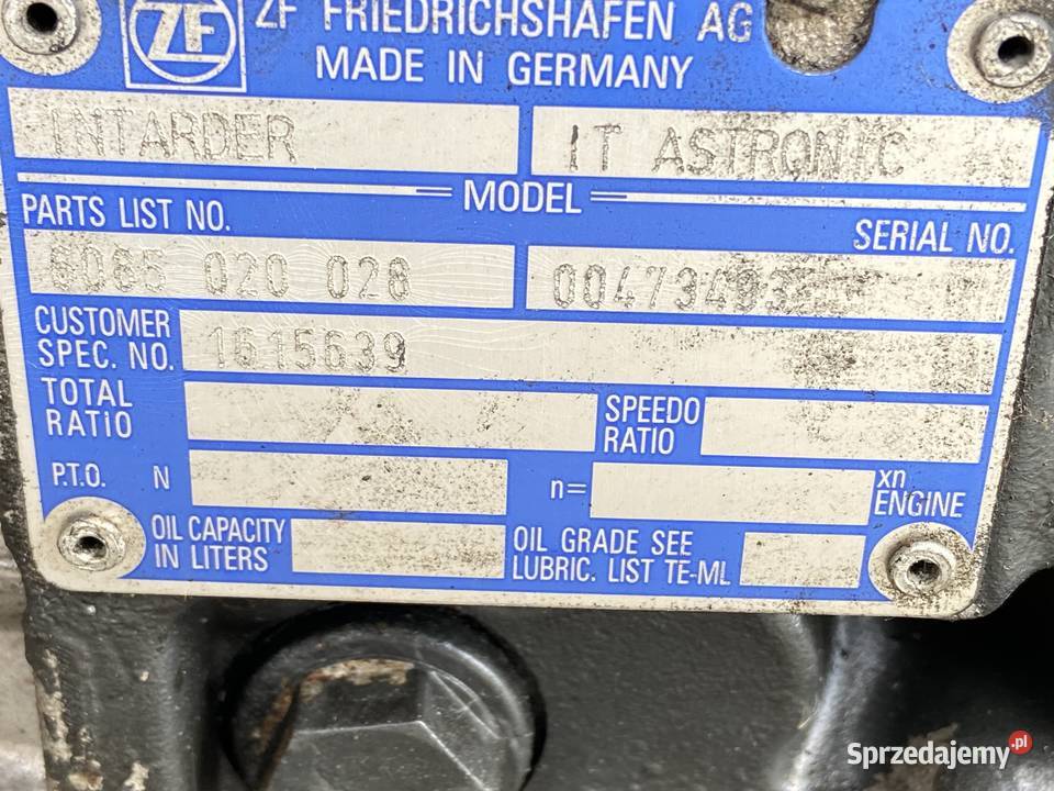 Skrzynia Biegów Astronic 12AS2331TD 12 AS 2331 lubuskie Maszewo