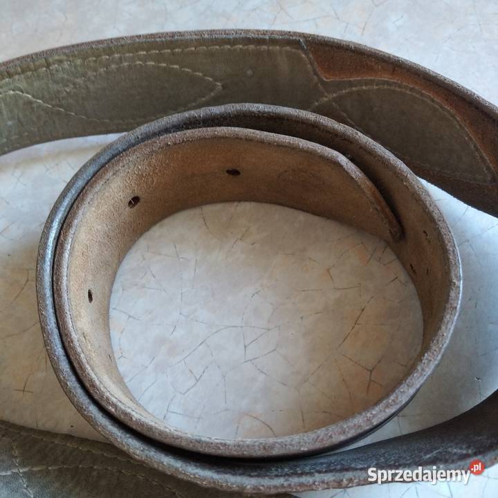 Wojskowy brązowy pasek skórzany PRL Reda sprzedam