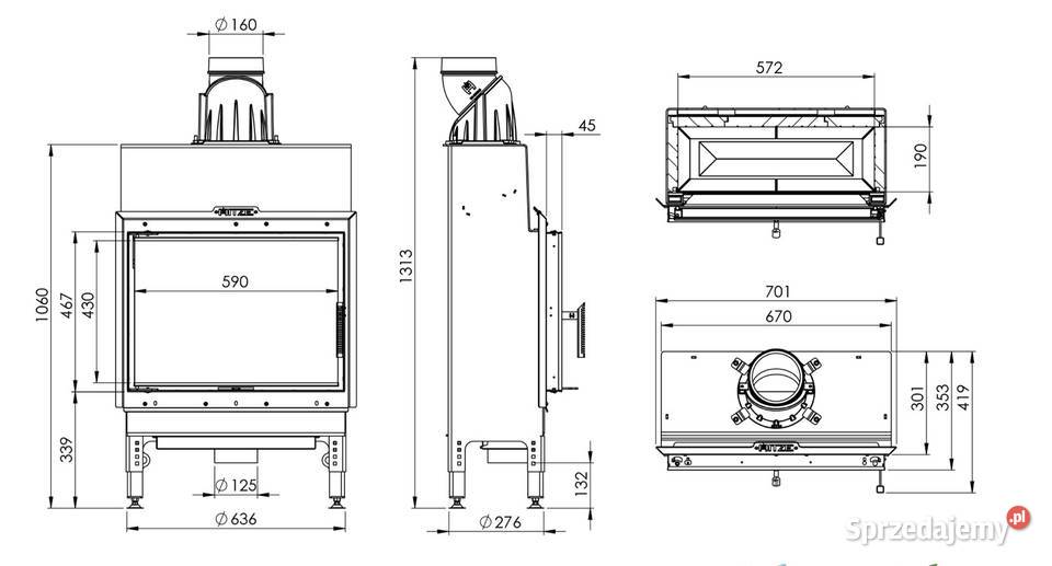 HITZE Wkład kominkowy HST59x43S Poznań