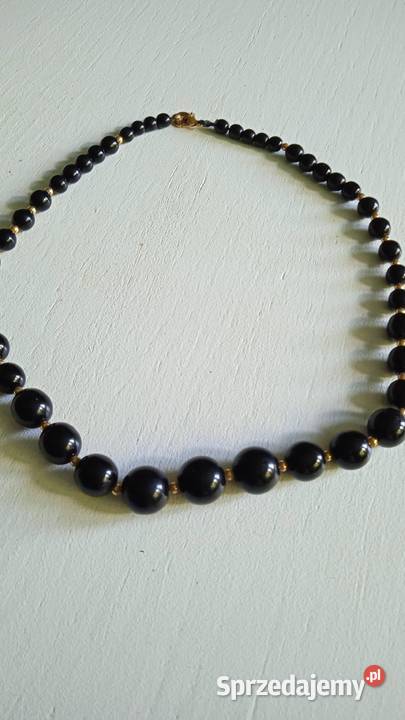 CZARNE KORALE CZARNY SZLIFOWANY KAMIEŃ GRANITU Piła