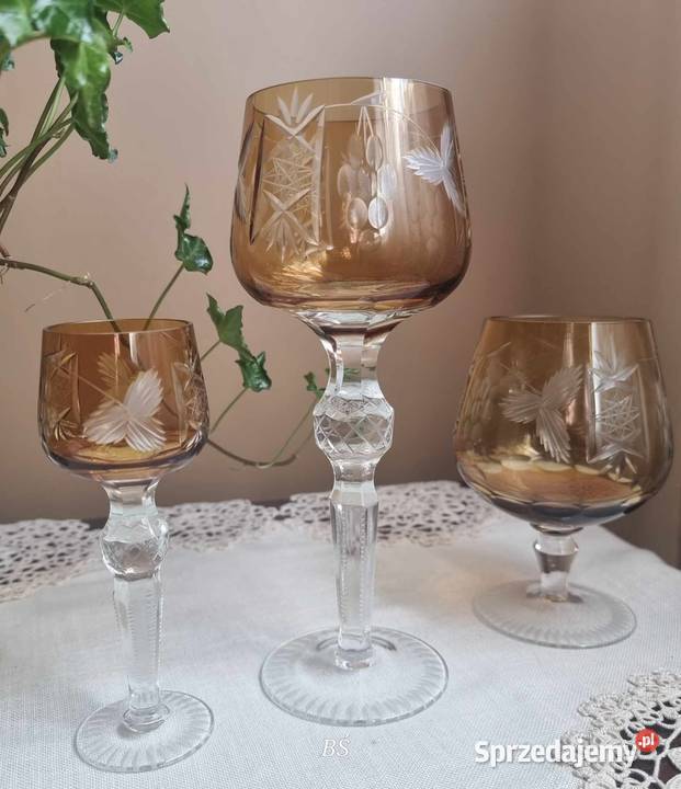 Kieliszki Remery zestaw 3 x 6 kolor bursztyn