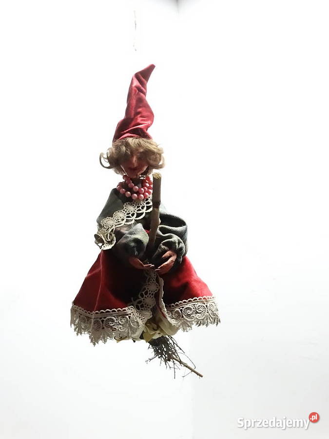 Duża Lalka Czarownica Baba Jaga Na Miotle Biłgoraj
