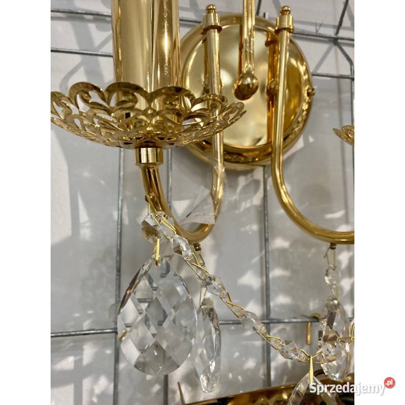 Kinkiet N106 dwuramienny złoty kwiat