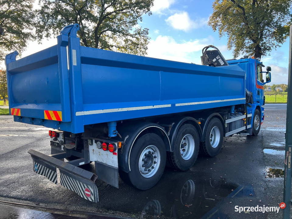 Wywrotka 4 osiowa 8x4 wywrotka z dzwigiem Scania niebieski
