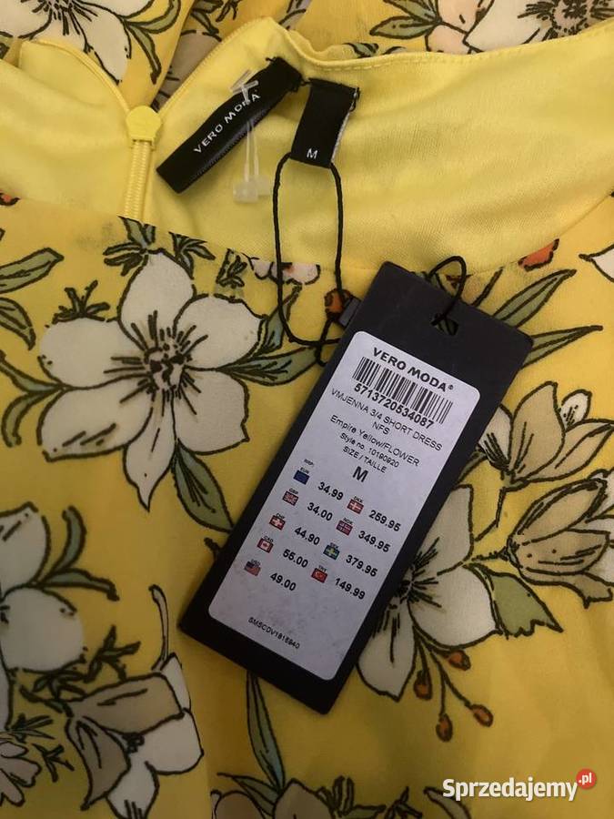 Vero moda sukienka modny wzór kwiaty floral hit długi Choszczno