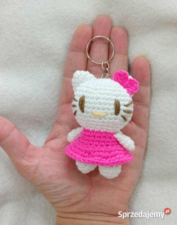 Hello Kitty wykonana na szydełku brelok Rękodzieło Łask