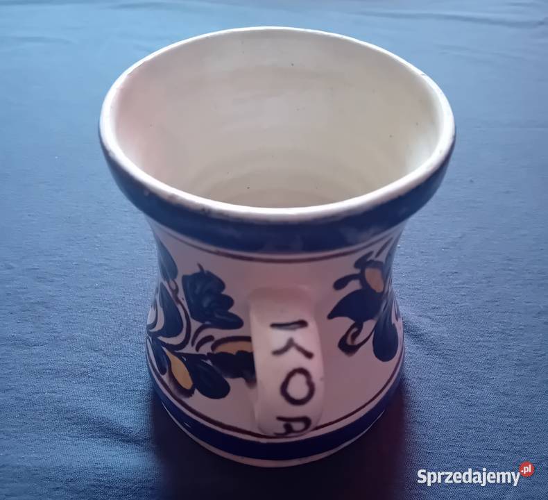Ceramiczny kubek kufel Korond Rumunia malował wielkopolskie Koźminek