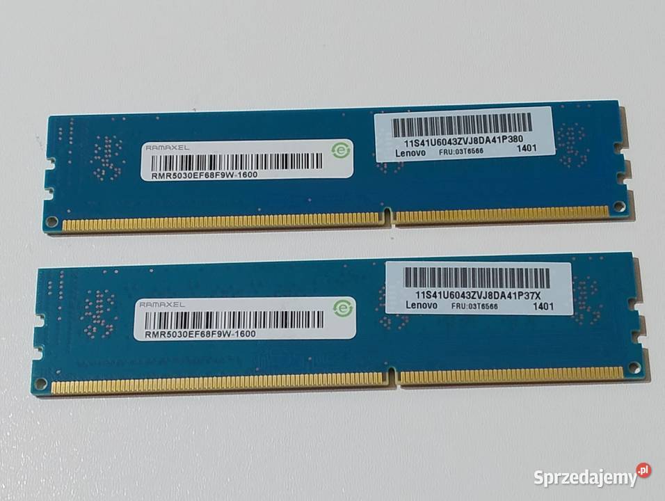 Pamięć Ram 8GB DDR3 2x4GB pc312800800MhZ Ramaxel Witnica