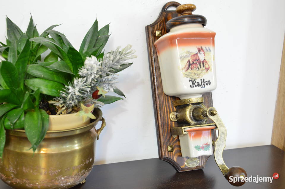 wiszący ceramiczny MŁYNEK do kawy z parą lisków Jastrzębie-Zdrój