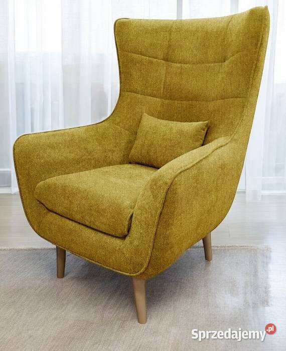 Fotel Tapicerowany Lord Kurkumowy Dostawa 0 Tarchały Małe