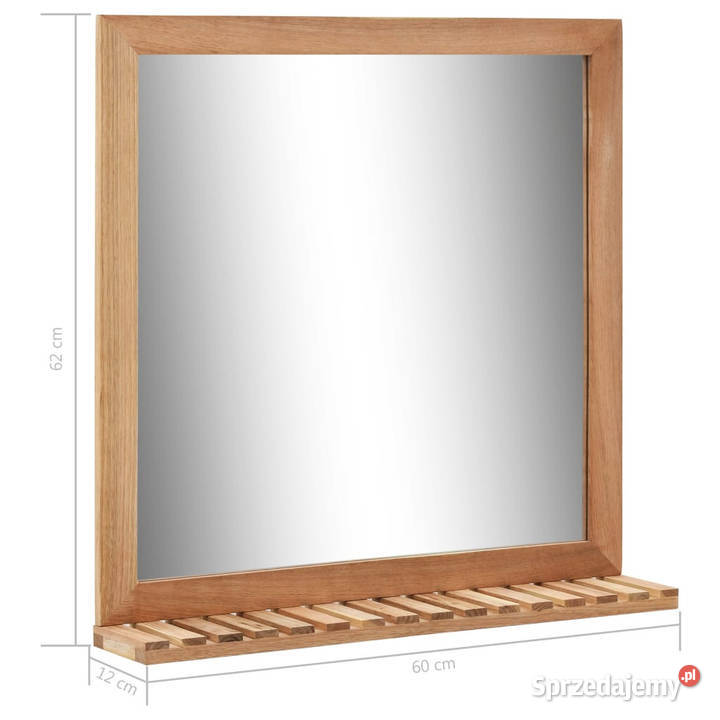 Lustro łazienkowe 60x12x62 z ramą z drewna mazowieckie sprzedam