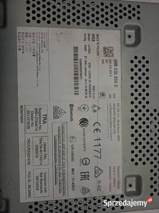 RADIO FABRYCZNE LIFT FL 6V0035869D Skoda Fabia Sprzęt audio fabryczny