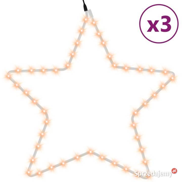 vidaXL Gwiazdy świąteczne 48 ciepłych białych