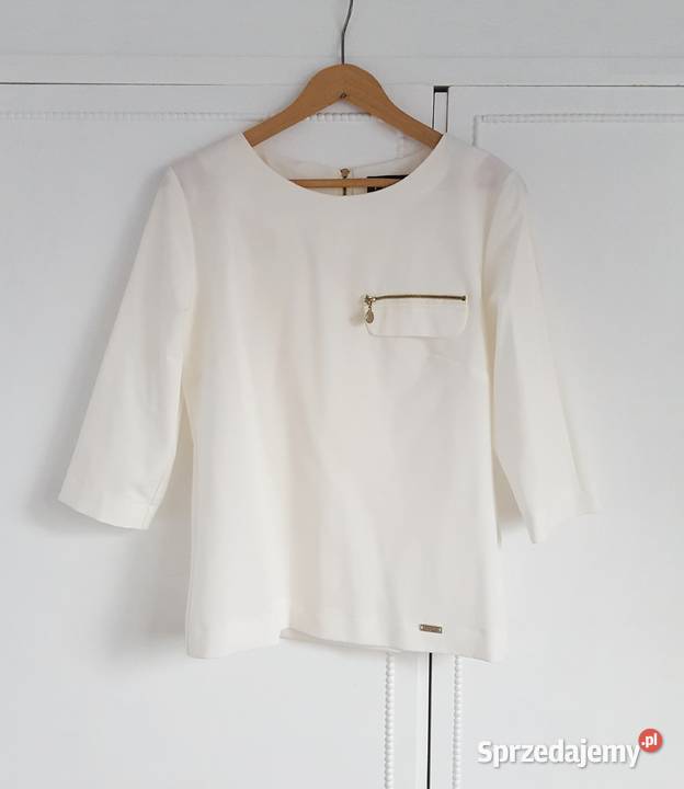 Biała bluzka prosta Figl S 36 zamek biel Szczecin