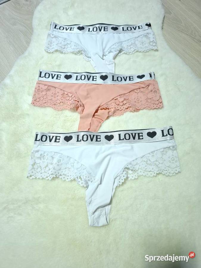 Komplet 3 sztuk stringów z gumką L Kielce