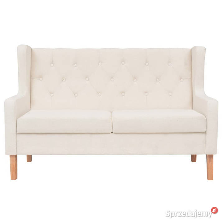 Zestaw 2 sof obitych materiałem kremowy WM274930 sprzedam