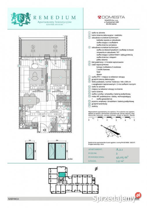 Apartamenty Remedium A21 w pełni wyposażony Gdańsk