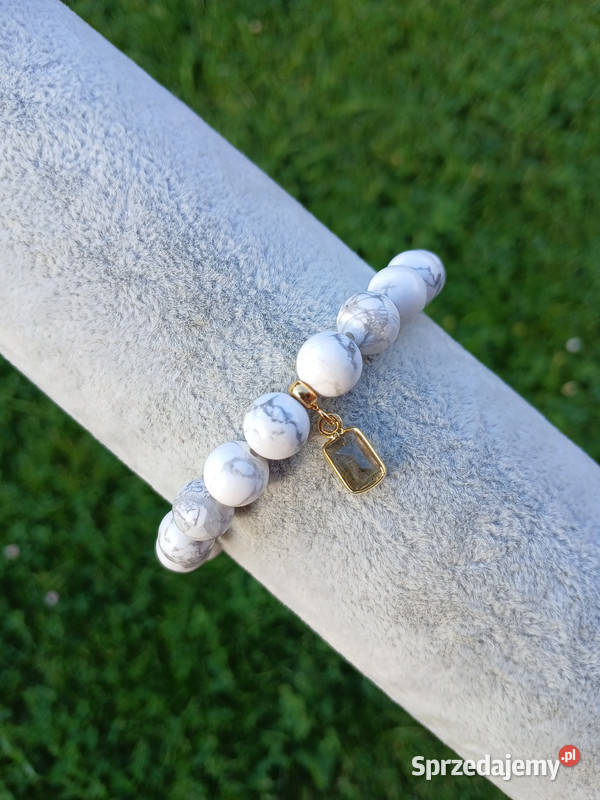 Bransoletka damska Howlit Lux 8mm i Topaz Kielce