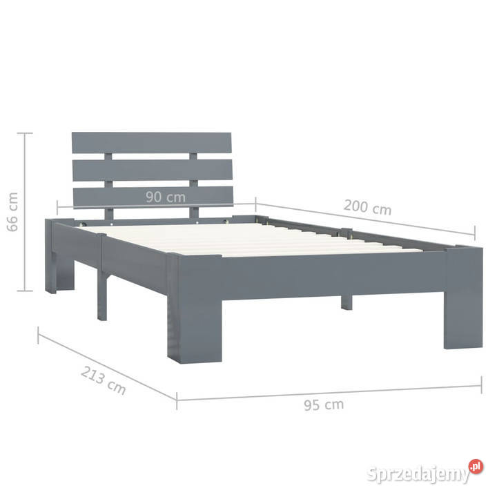 Rama łóżka szara lite drewno sosnowe 90 x 200 Warszawa sprzedam