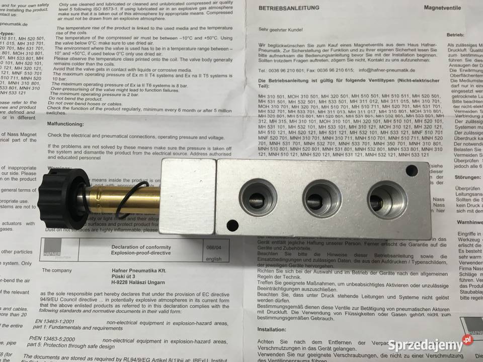 Elektrozawór HAFNER MH 510 501 G EEX ATEX Brzoza