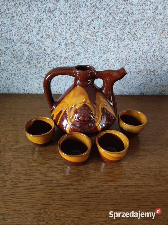 porcelit kamionka wypalany zestaw kubeczki Kielce sprzedam