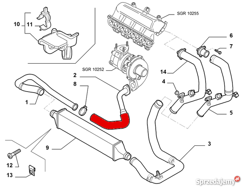 PRZEWÓD RURA TURBO INTERCOOLERA FIAT GRANDE Bielsko-Biała