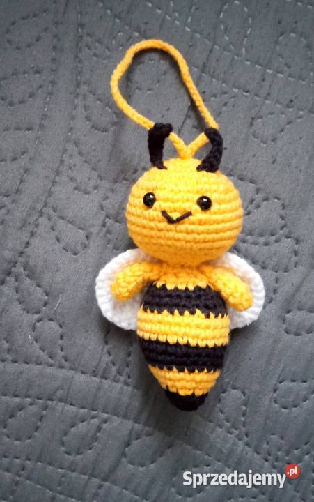 Pszczoła wykonana na szydełku brelok zawieszka Łask sprzedam