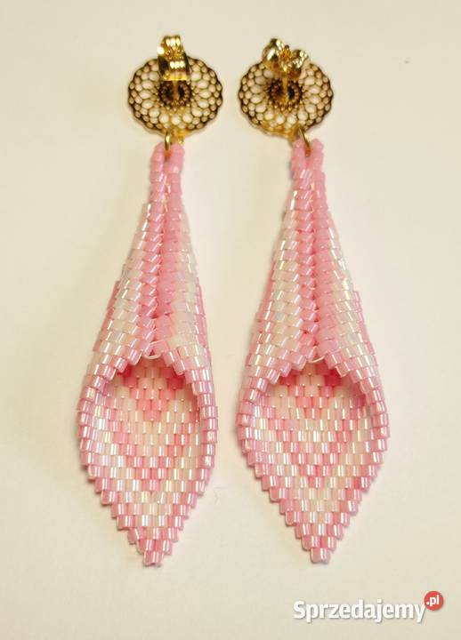 KOLCZYKI ROŻKI BIAŁORÓŻOWE mazowieckie Warszawa sprzedam