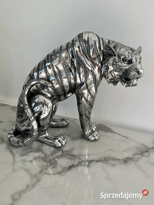 Figura srebrny tygrys Glamour 35x30x18 małopolskie sprzedam