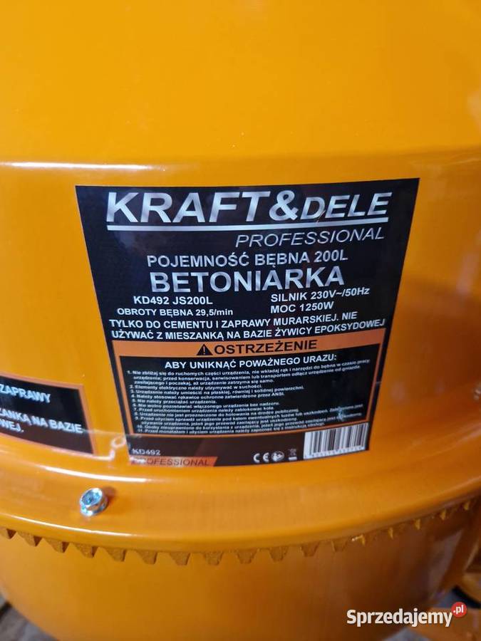 Betoniarka elektryczna KraftDele KD492 200L Głogowa sprzedam