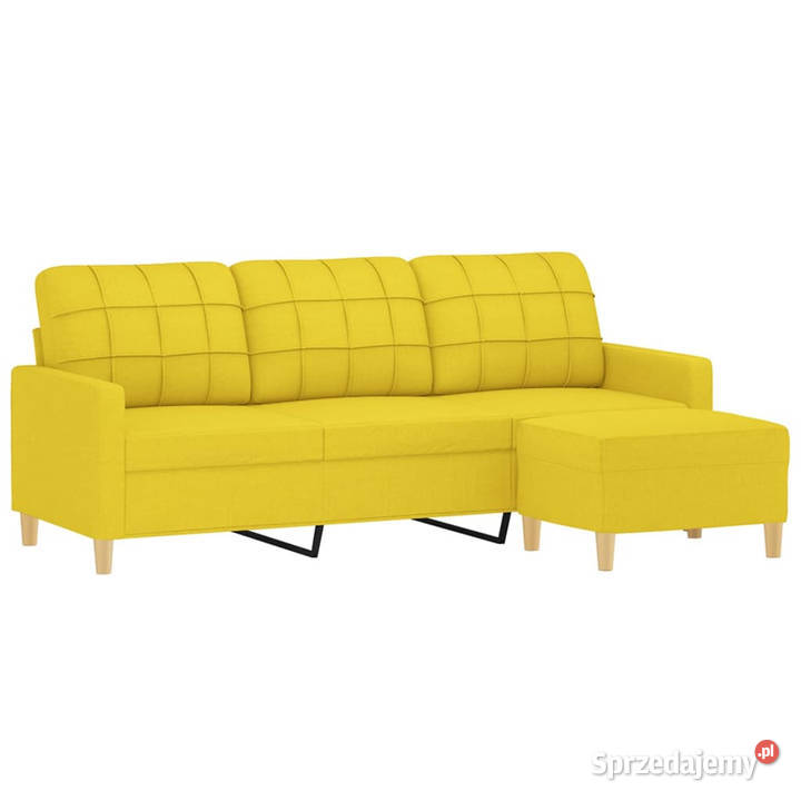 3osobowa sofa z podnóżkiem jasnożółty 180 mazowieckie Warszawa
