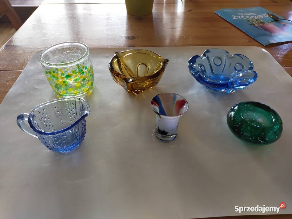 Stare kolorowe szkło prl Nysa