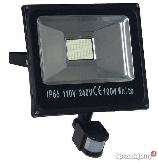 NAŚWIETLACZ LED SMD 100W CZUJNIK RUCHU HALOGEN Oświetlenie