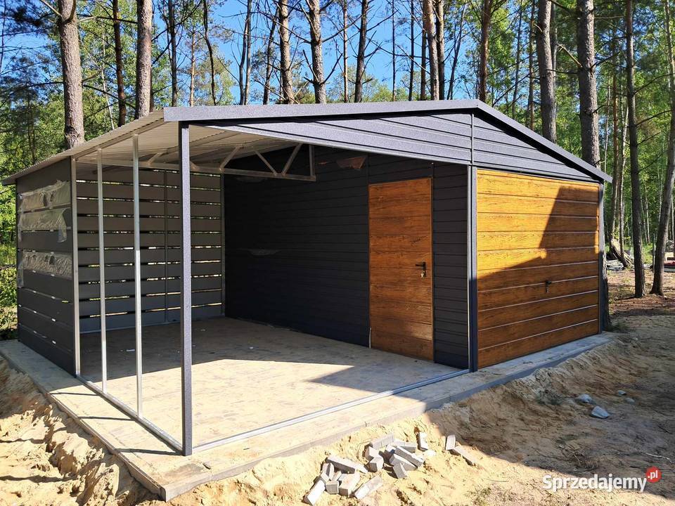 Garaż blaszany wiata Wzmocniony PROFILAMI