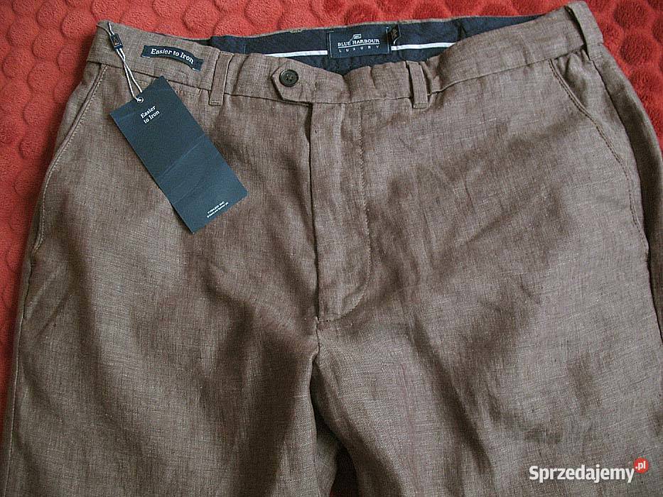 Spodnie Lniane eleganckie męskie W 36 L29 pas 91 mazowieckie Siedlce