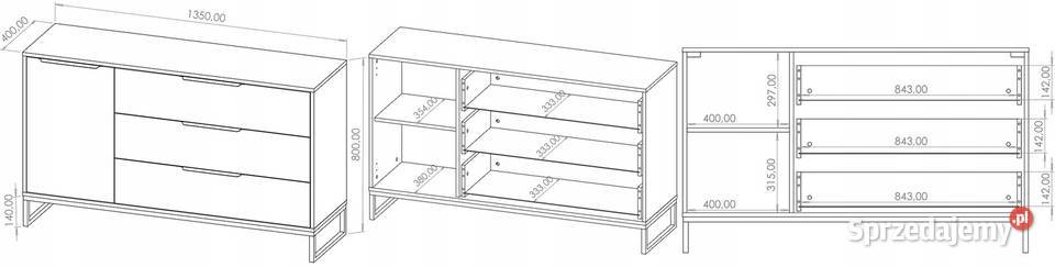 Komoda Landro 135 x 40 x 80 Darmowa dostawa 135cm Komody Wieruszów