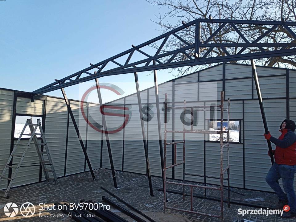 antracytowy garaż blaszak 9x6 automat drzwi okno Kielce
