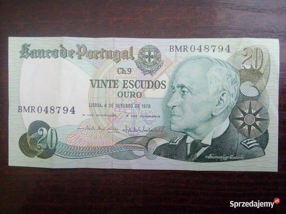 Banknot 20 escudos Portugalia Płońsk