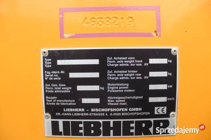Ladowarka kolowa Liebherr 564 2 plus 2 Bez Vatu Warszawa