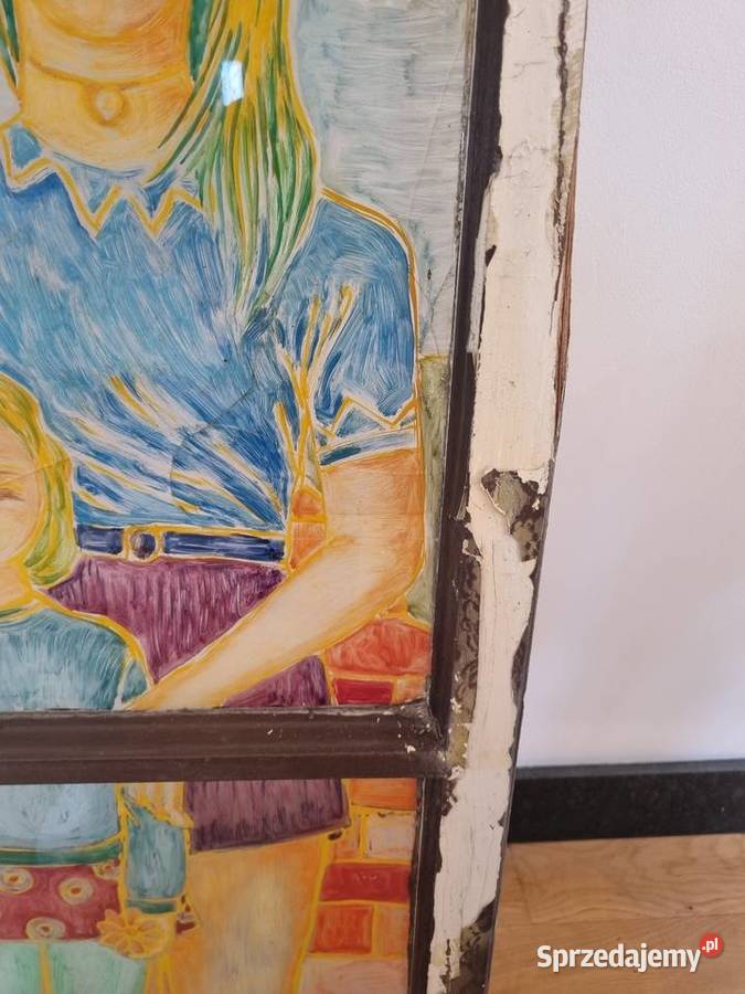 Obraz na starym oknie Warszawa