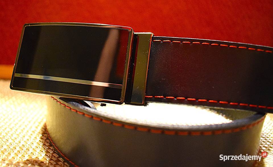 Wizytowy pasek skórzany z ekskluzywną klamrą Chełmno