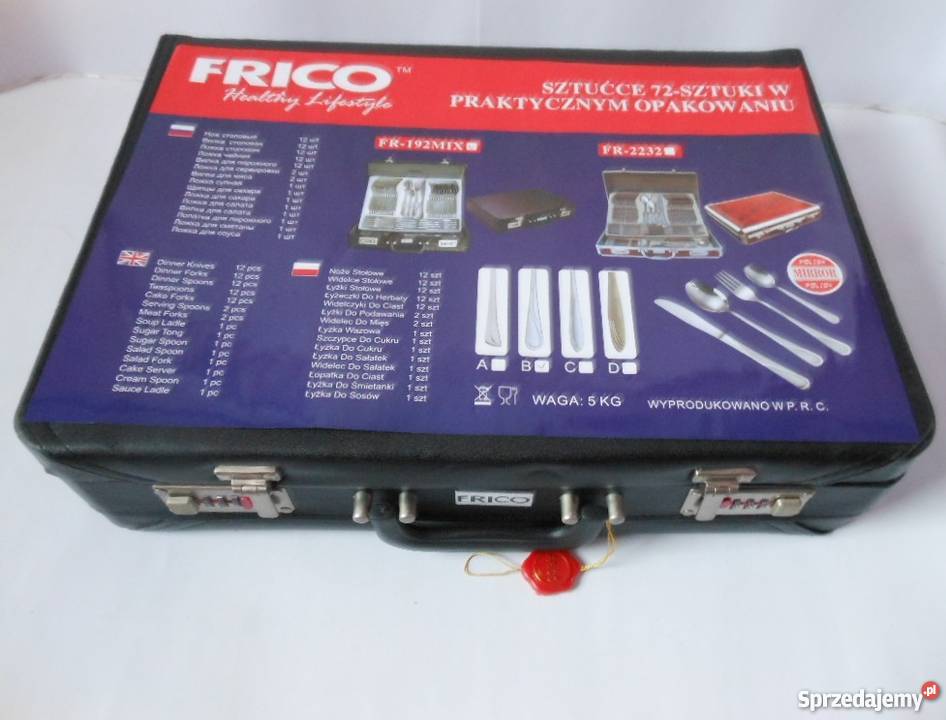 Sztućce FRICO 72 elementy w WalizceWalizka na 12 Bąkowiec
