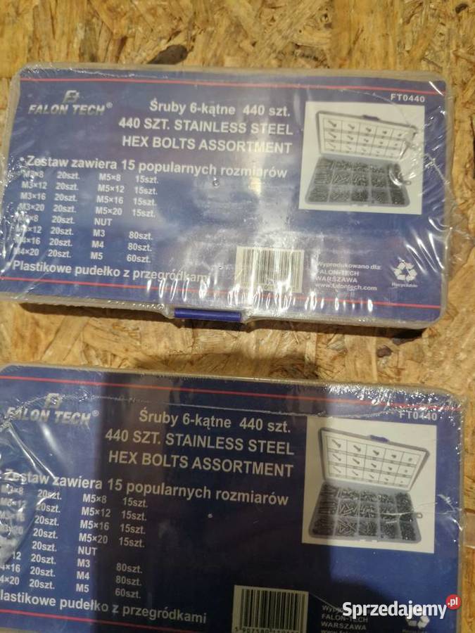 ZESTAW 440 ŚRUB 6KĄTNE HEX ZE STALI NIERDZEWNEJ wielkopolskie Głogowa