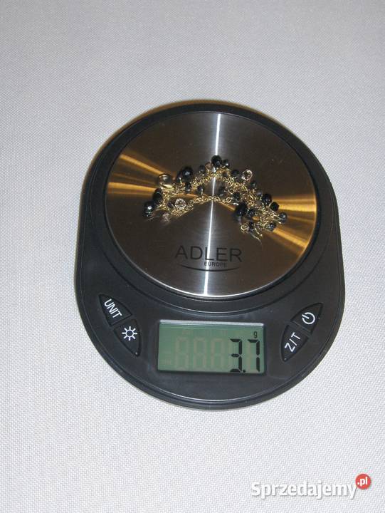 WKruk Bransoletka srebrna pozłacana z czarnymi pozłacane Łódź