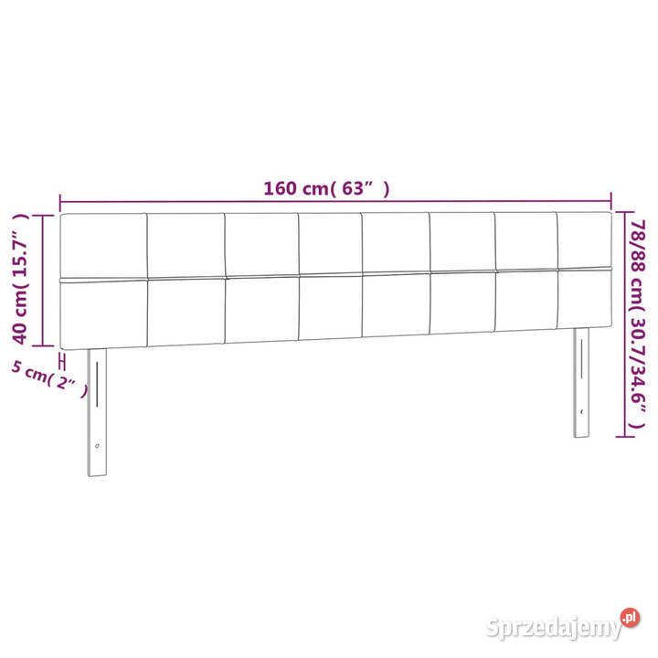 Zagłówek do łóżka z LED ciemnoszary 160x5x7888 Warszawa