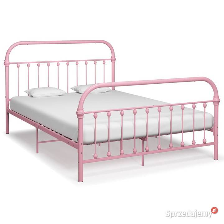 vidaXL Rama łóżka różowa metalowa 120 x 200 Warszawa sprzedam