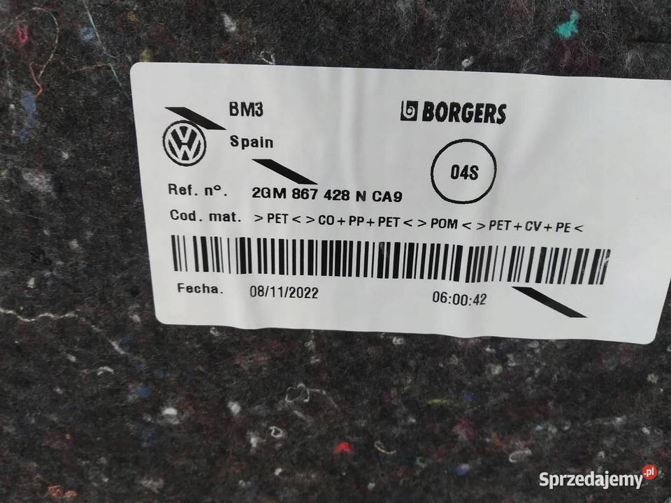TAPICERKA BOCZEK BAGAŻNIKA PRAWY TYŁ 2G sprzedam